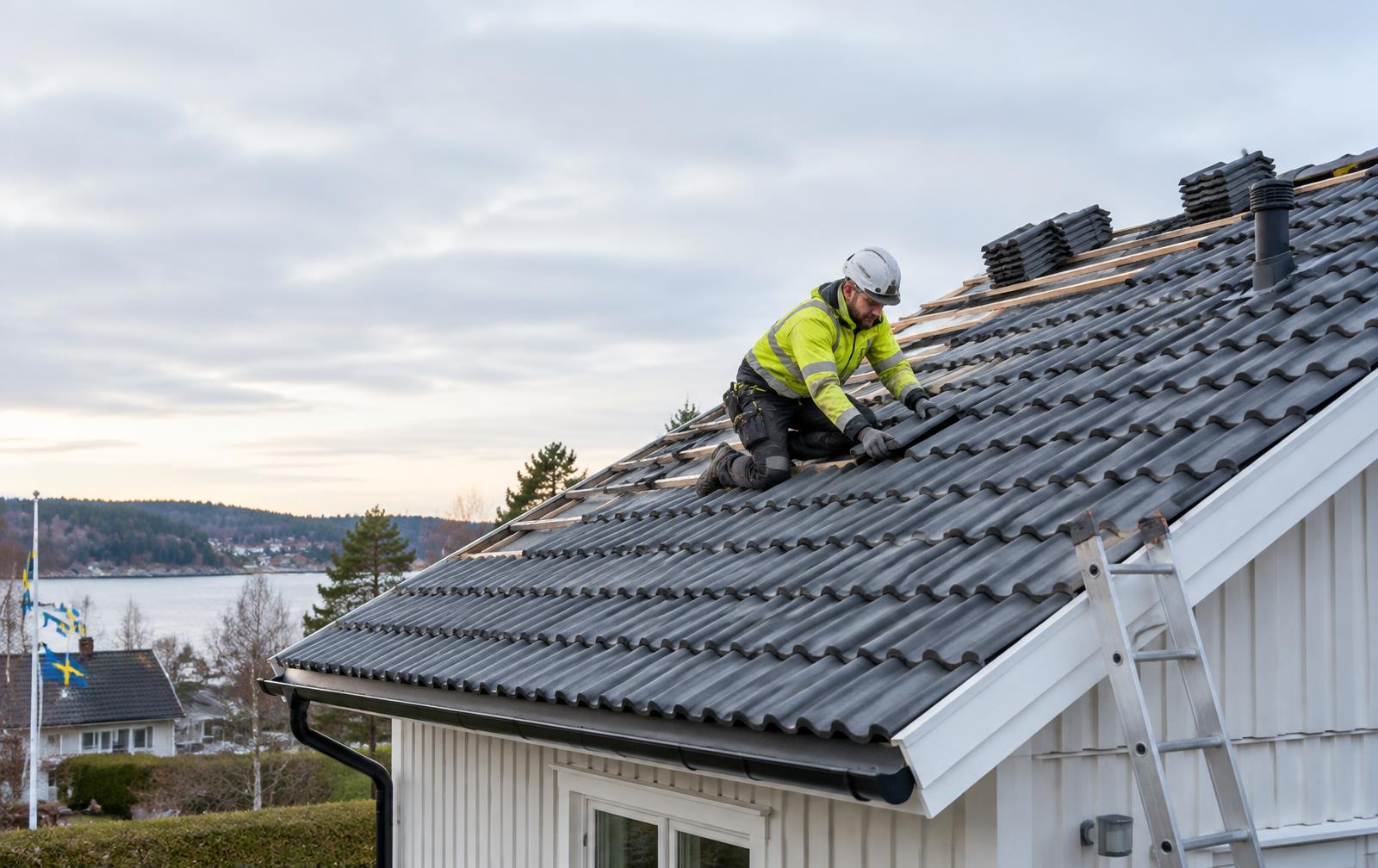 Takläggare i arbete